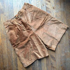 Genuine Leather Brown Suede Shorts Women size 6